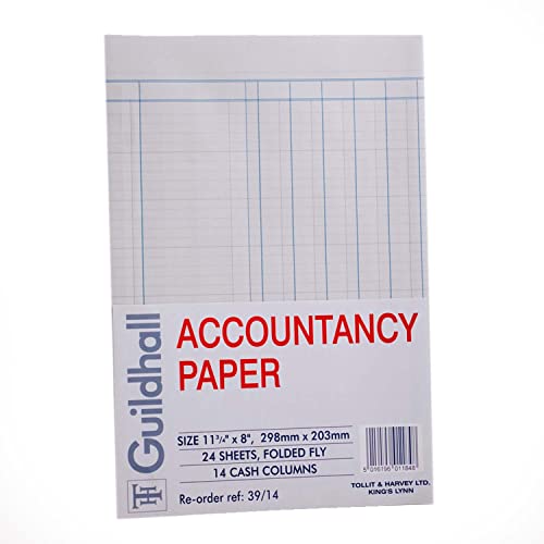 Exacompta Guildhall - Papel de contabilidad (A4, 24 hojas, 14 columnas de efectivo
