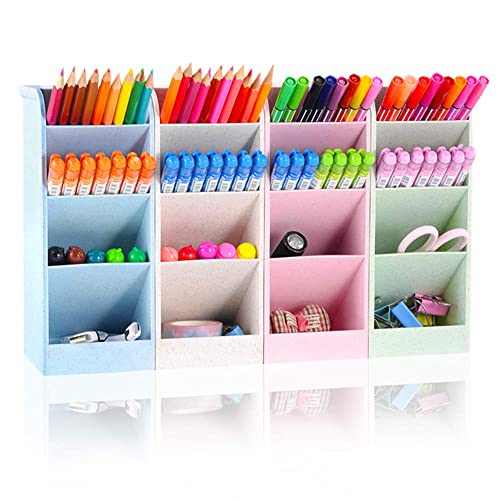 Portalápices organizador para bolígrafos, 4 colores pequeños organizadores de escritorio, Cute Kawaii papelería para niños estudiantes, oficina y proveedor de la escuela